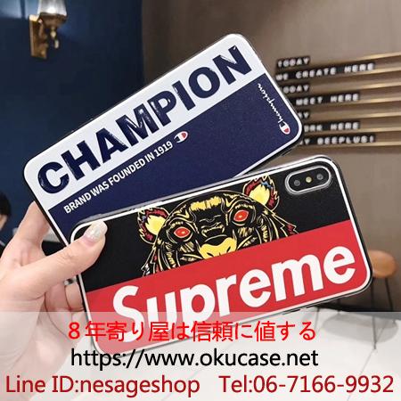 チャンピオン Iphone Xsケース 個性的 Supreme Iphonexr Xsmax 8plusハードケース 浮き彫り